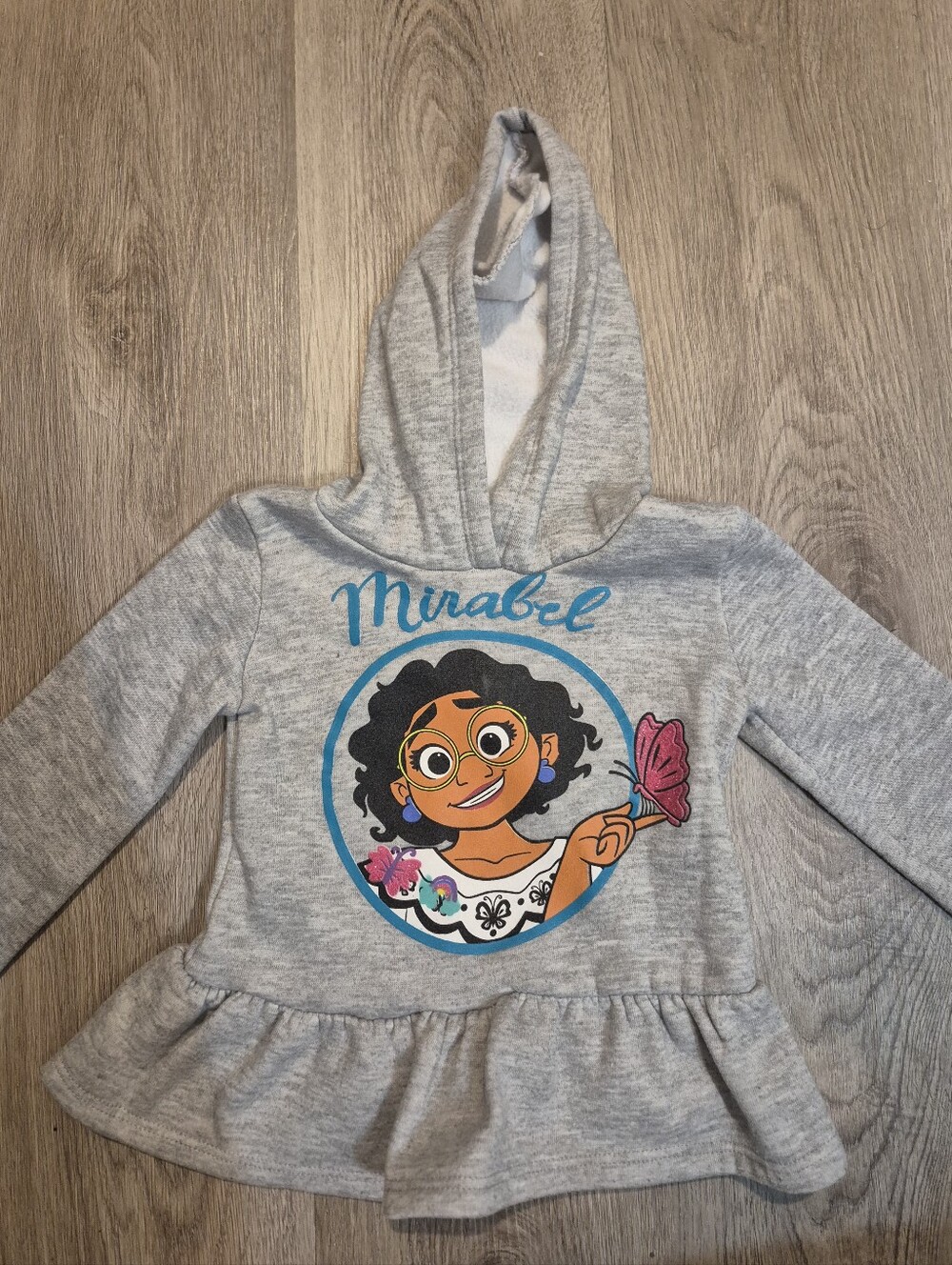 Gray Disney Mirabel Hooded Peplum Sweatshirt